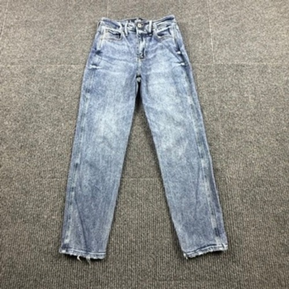 Hollister Ultra High-Rise Mom Jeans Womens Size 3R W26 L27 Blue Vintage Stretch
